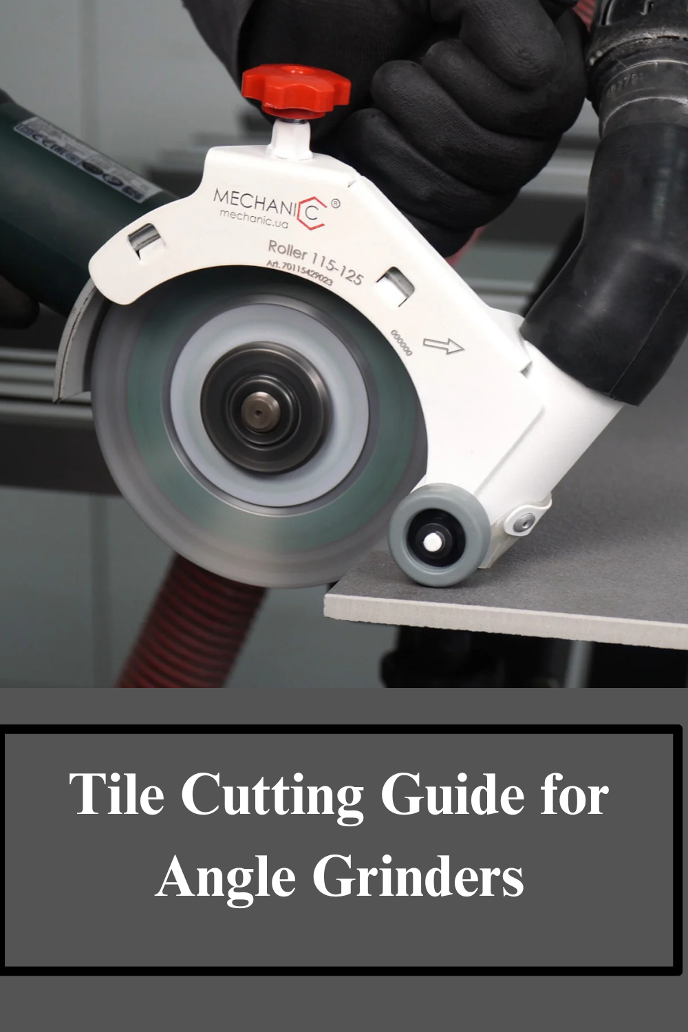 Distar Roller 115–125 | Precision Tile Cutting Guide for Angle Grinders (Dust-Free)