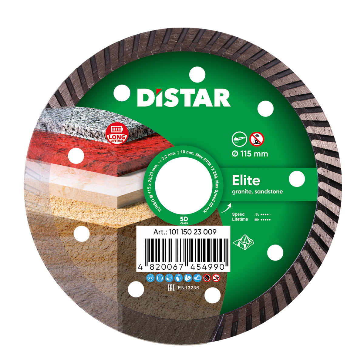 Diamond cutting disc with Distar branding on a white background