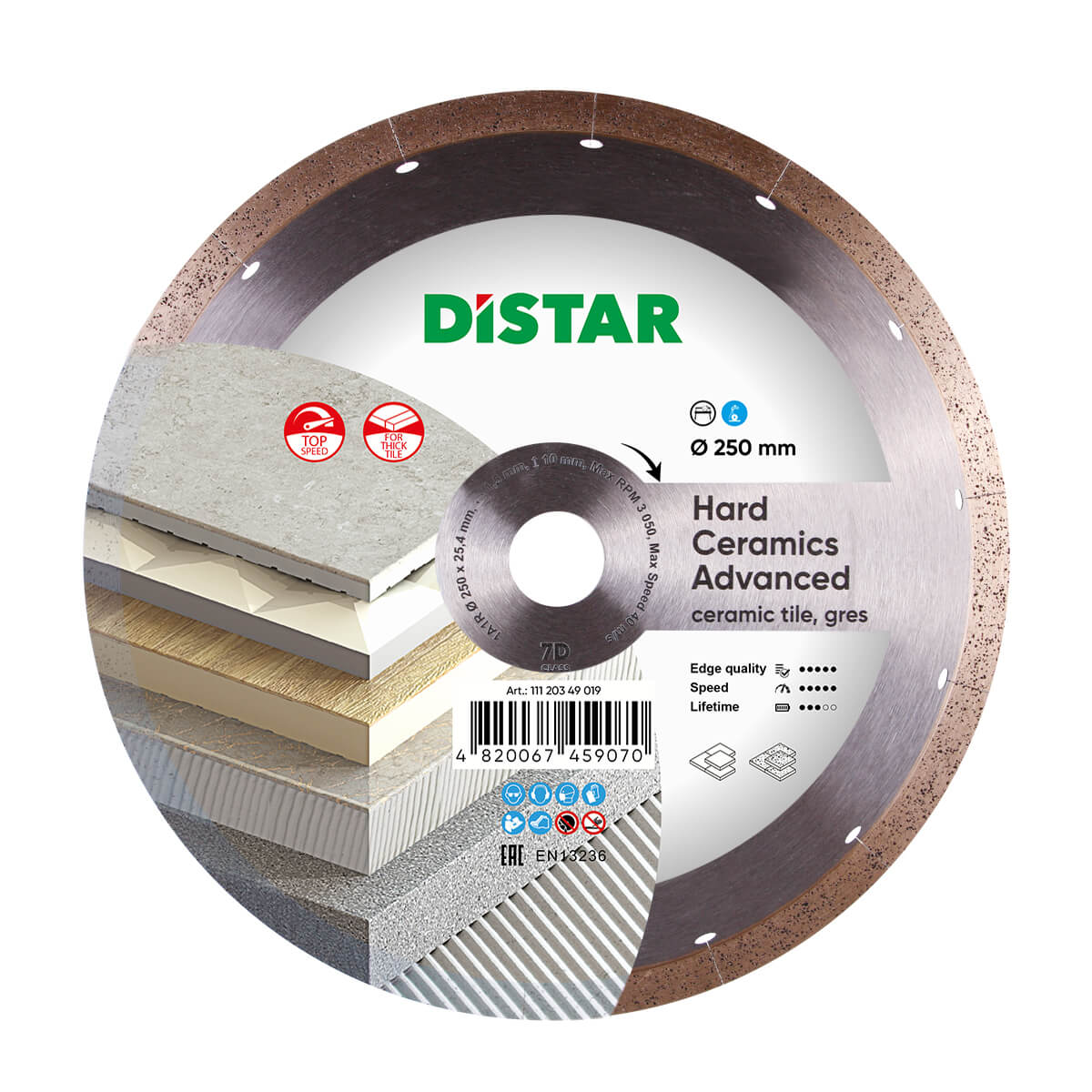 Disco De Diamante 125 Mm Para Cortar Porcelana, Cerámica Dura, Mármol Y Granito - Uso En Seco O Con Agua