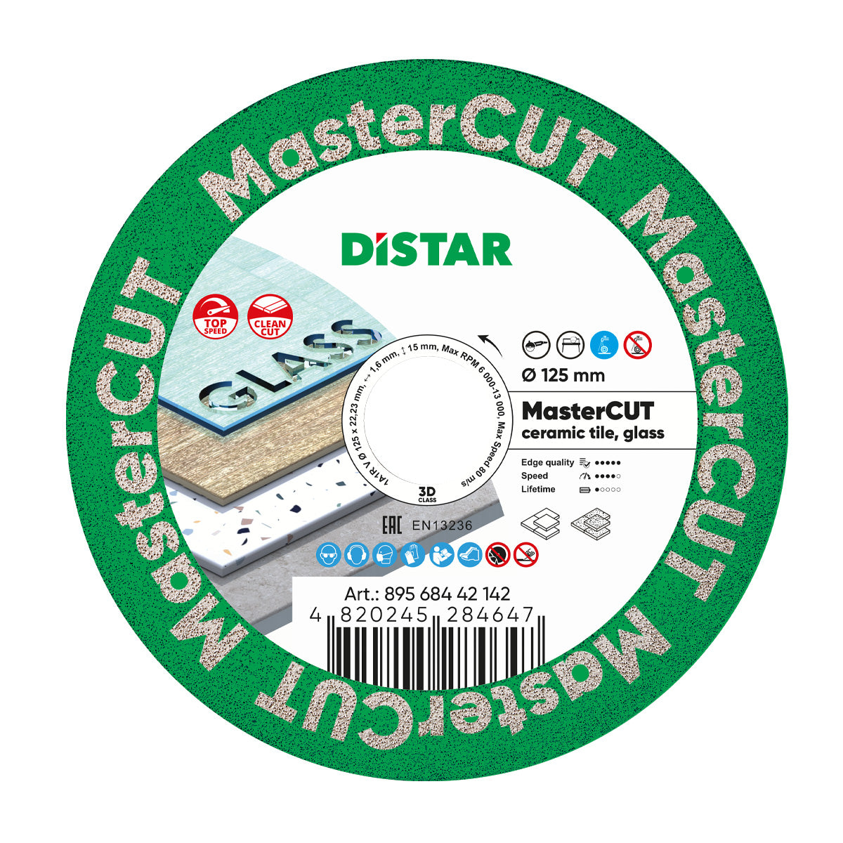 Distar MasterCut ceramic tile and glass cutting disc on a white background