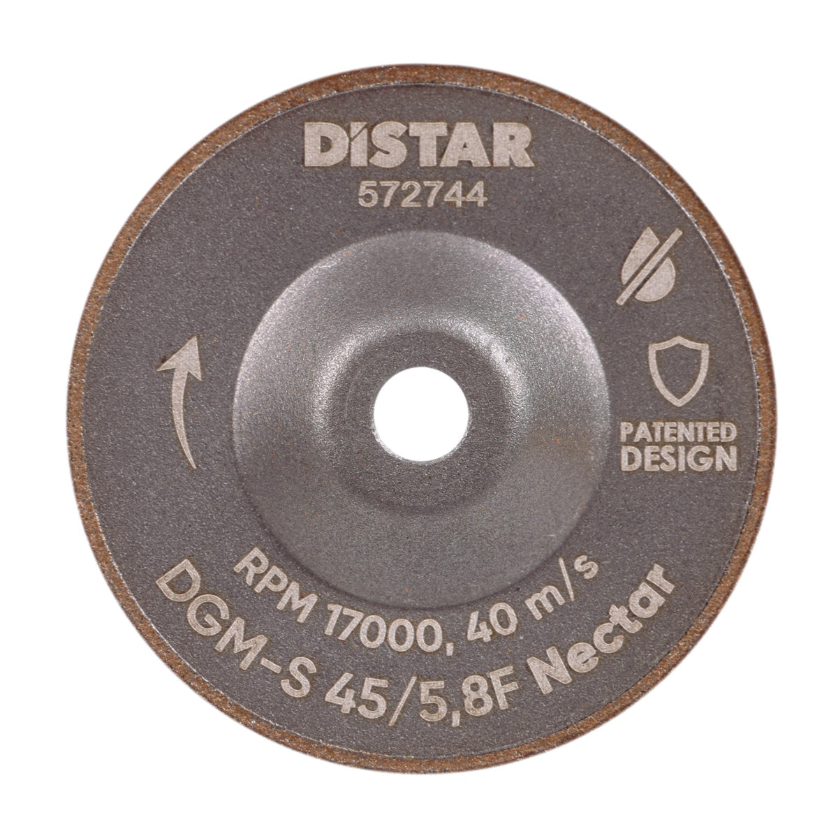 Distar cutting disc with specifications on a white background