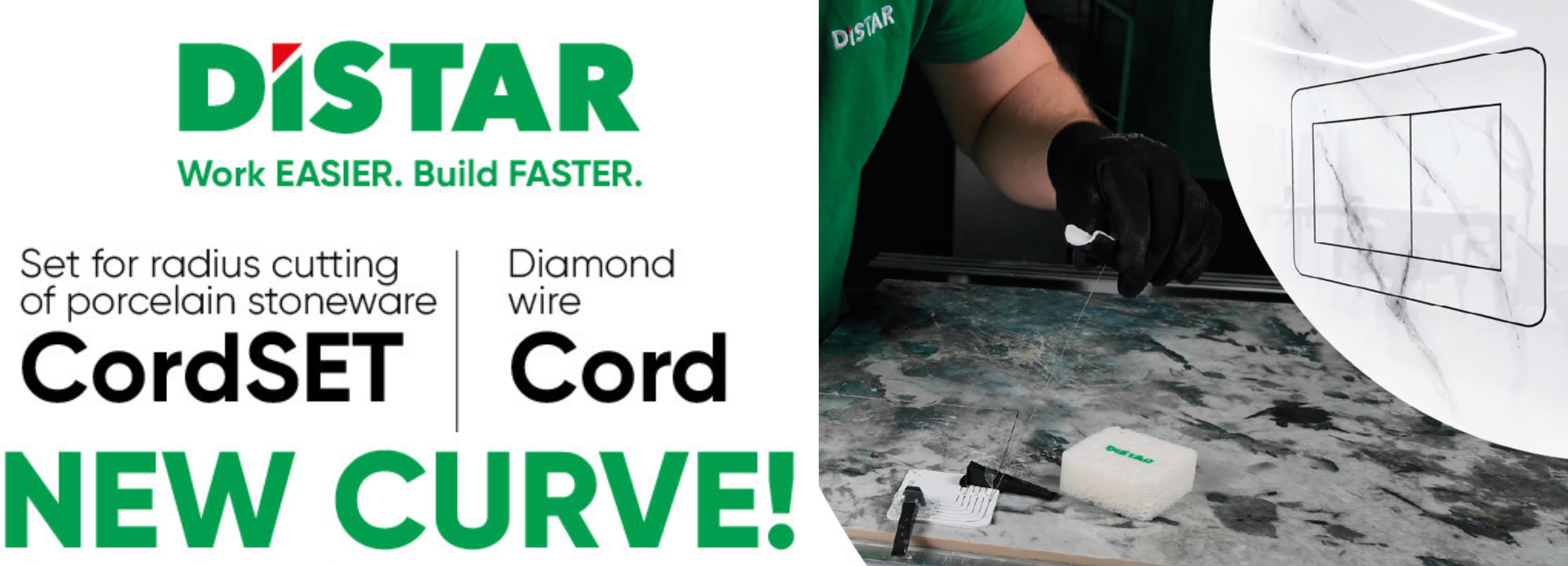 CordSET cutting porcelain tile
