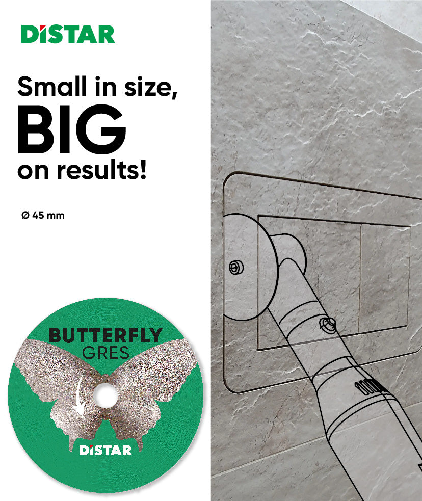 bt-09 Butterfly 2 inch diamond blade cutting porcelain tile with precision